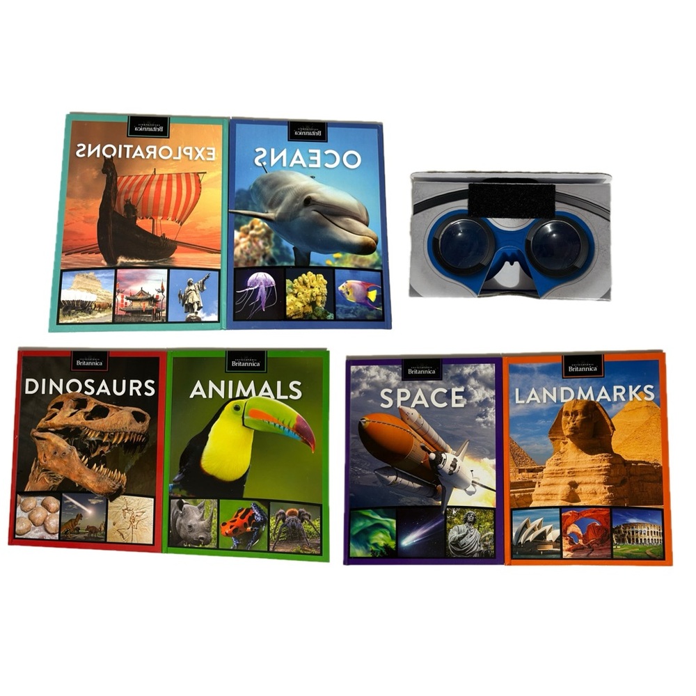 6 Britannica Learning Books Virtual Reality Animals Space Dinosaurs etc